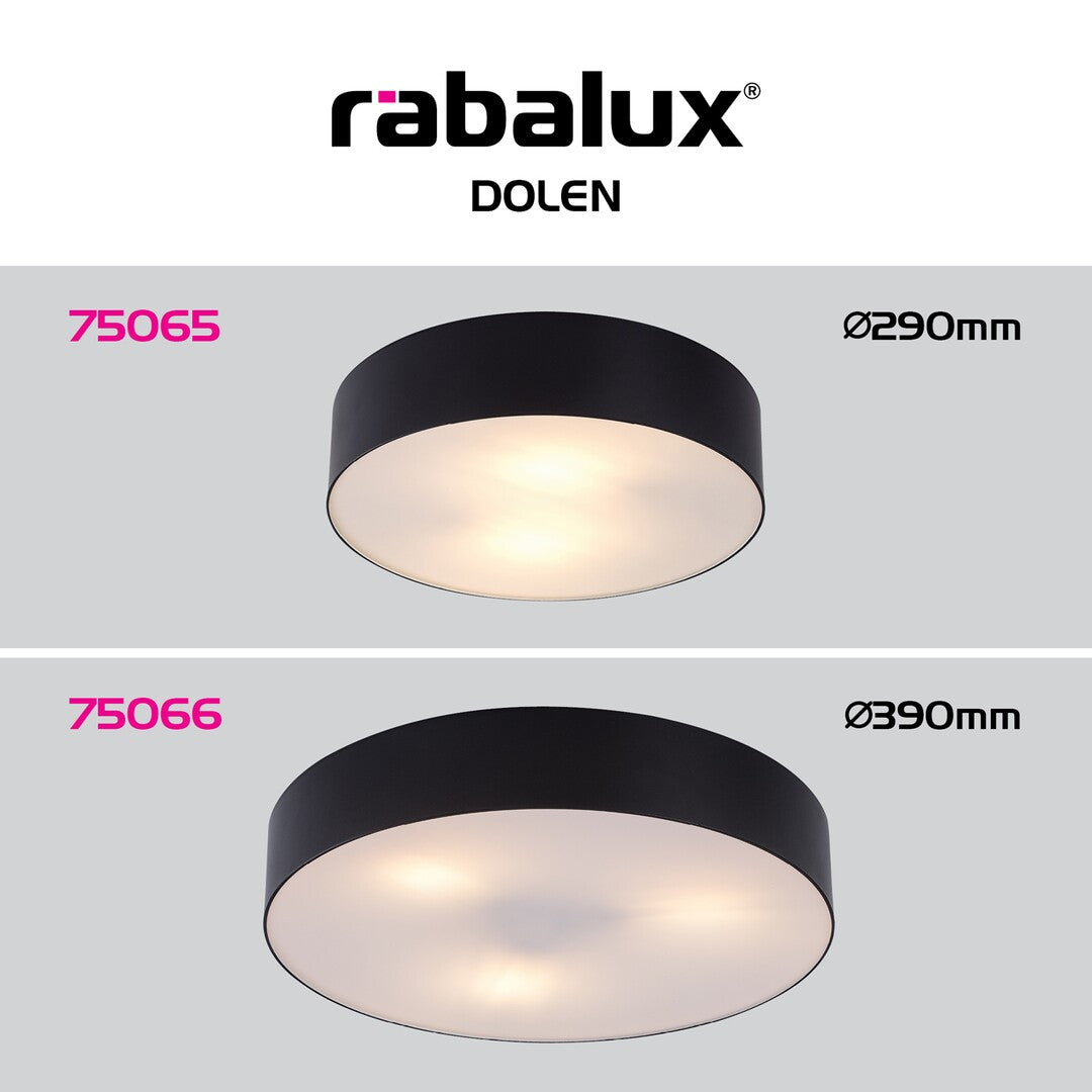 plafoniera Dolen E27 3x MAX 9, negru