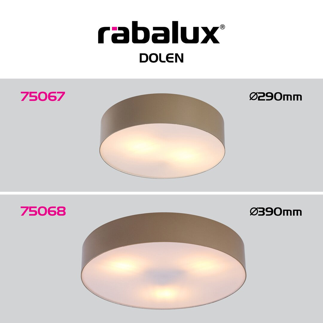 plafoniera Dolen E27 2x MAX 9, gri-bej
