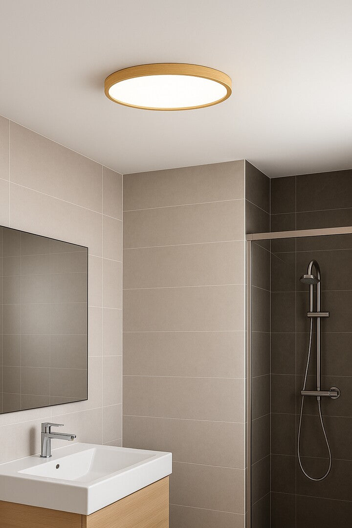 plafoniera LED Maurec LED 18, imitație de lemn