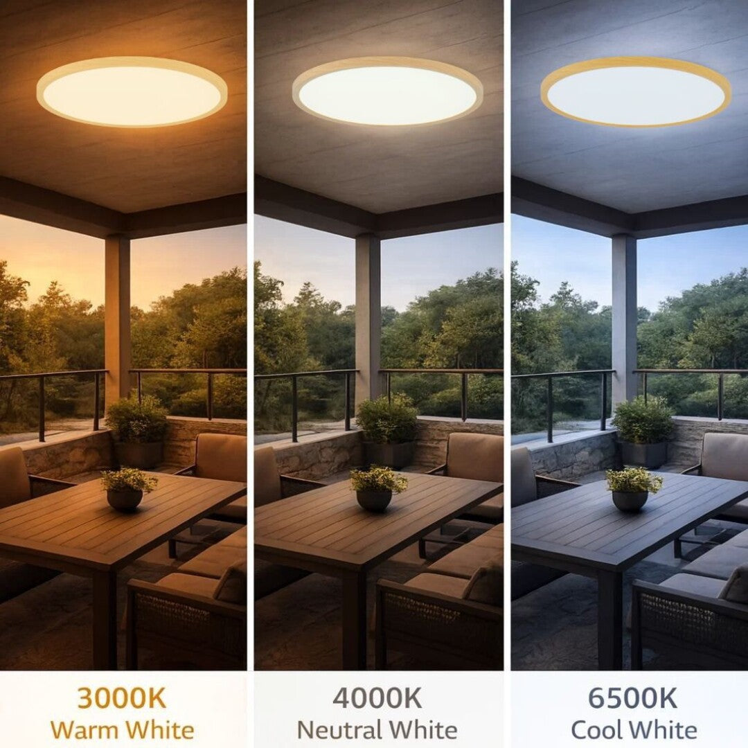 plafoniera LED Maurec LED 18, imitație de lemn