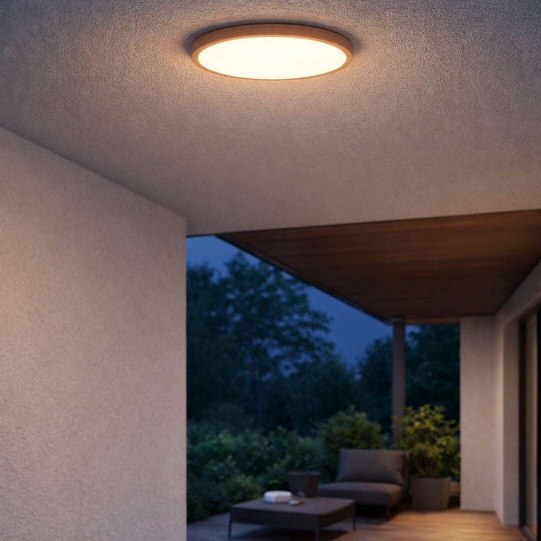 plafoniera LED Maurec LED 18, imitație de lemn