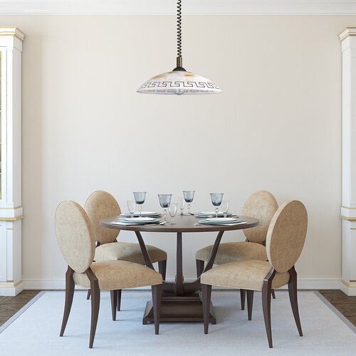 Pendul Rabalux 7640 Etrusco E27 1x MAX 60W Bronz Geam Alabastru Alb