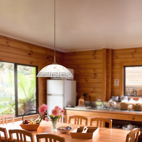 Pendul Rabalux 7652 Etrusco E27 1x MAX 60W Bronz Geam Alabastru Alb