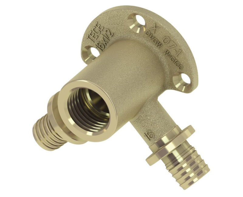 Cot alunecator unghi 90 grade, cu suport, TECEflex 768501, filet interior, D 16 mm x 1/2" grossmann