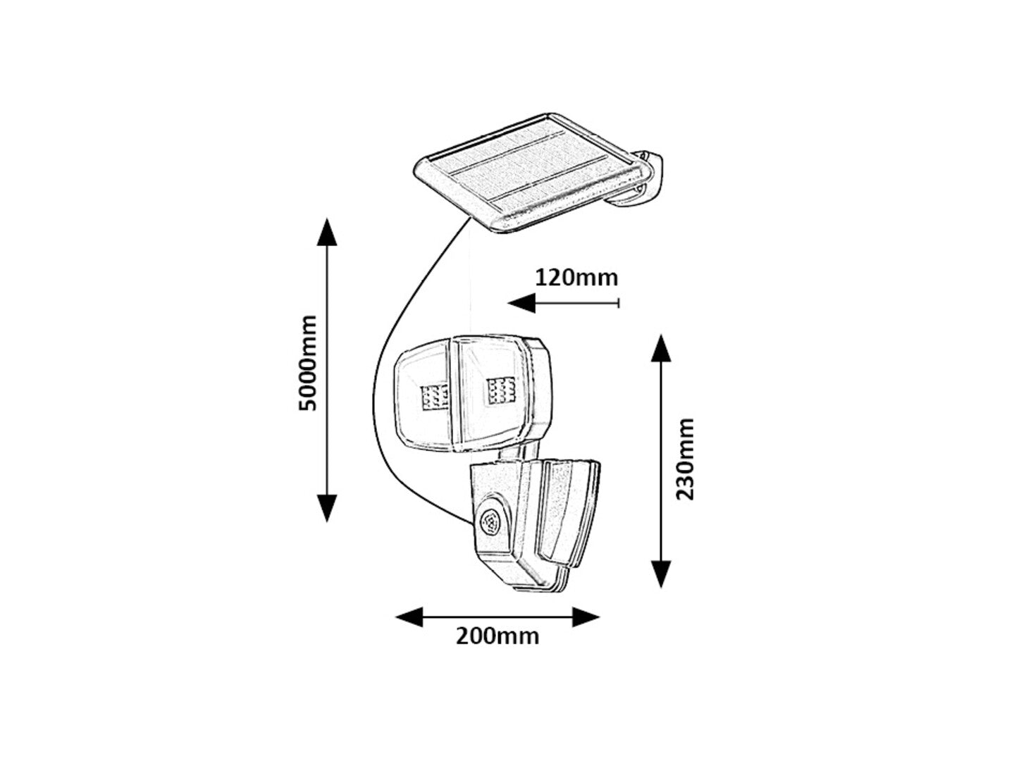 lampa solara Zlarin LED 12, negru