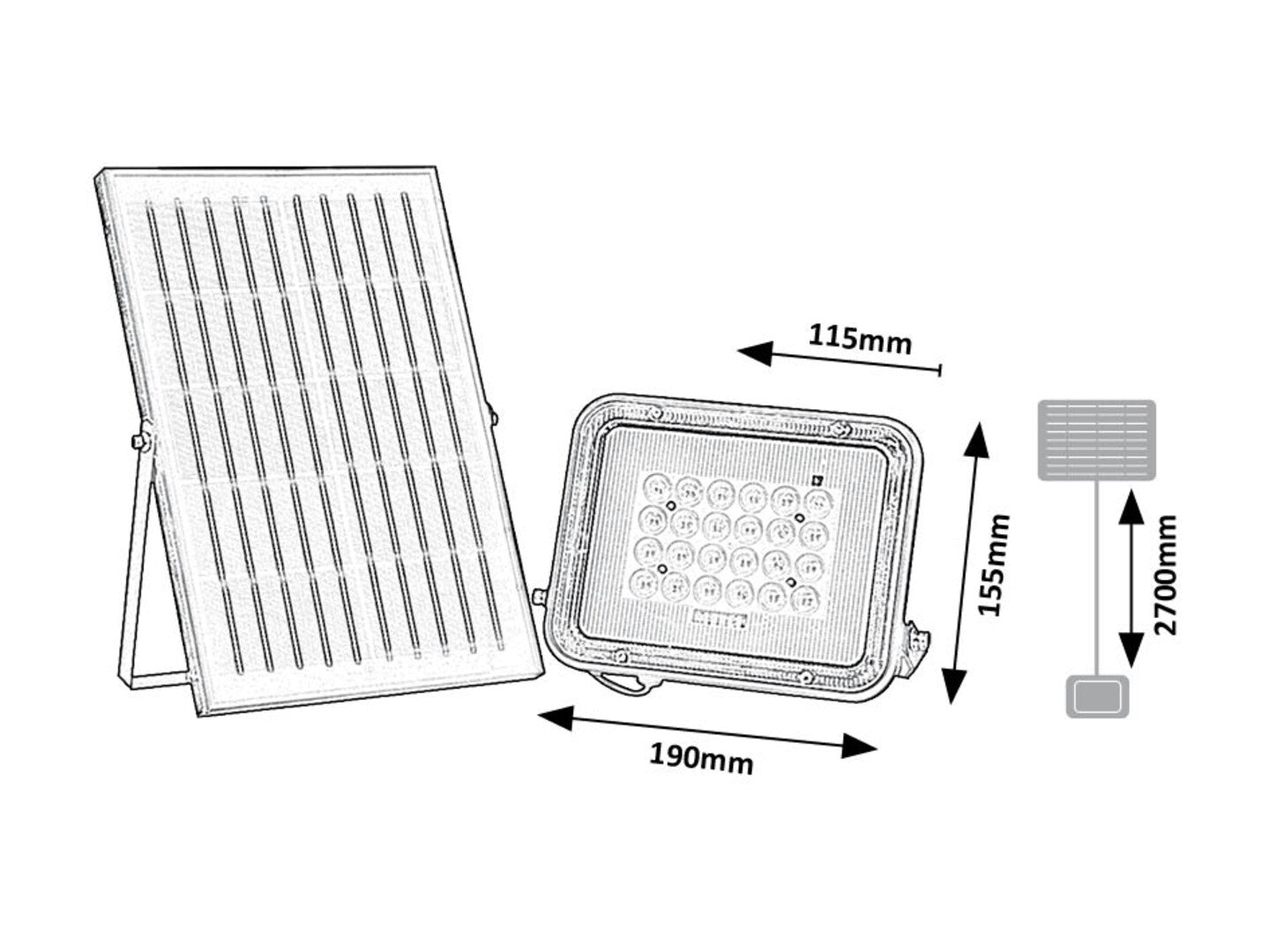 lampa solara Melk LED 6,5, negru