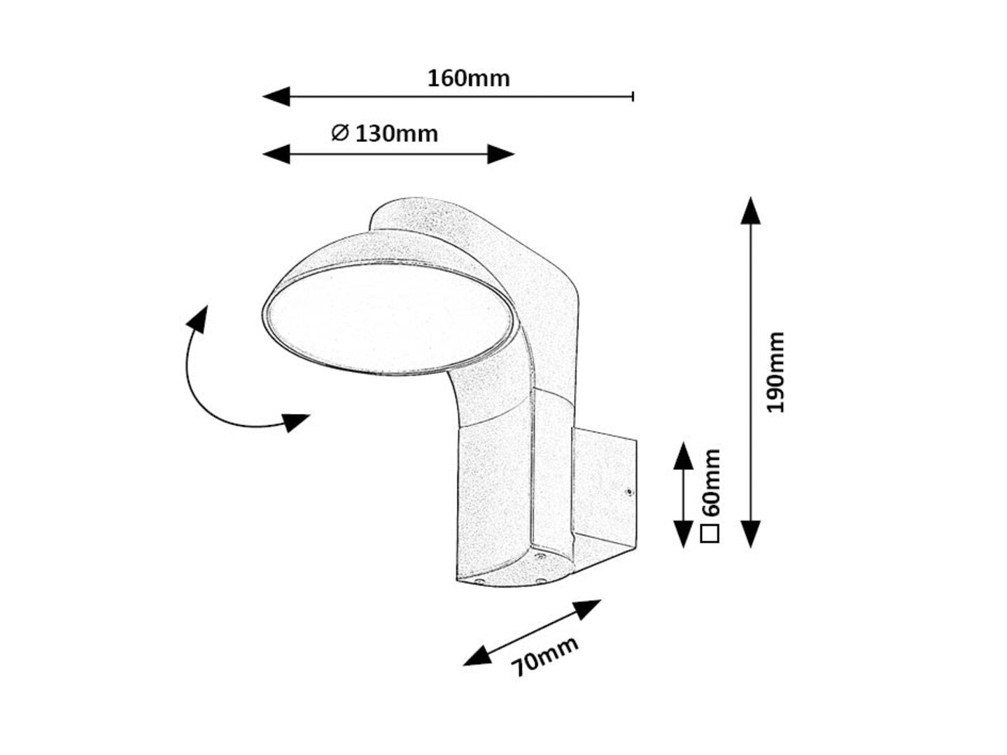 Aplica Wengen LED 12, negru