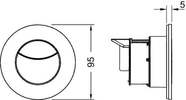Tece Flushpoint buton de spălare pentru WC crom mat 9240983