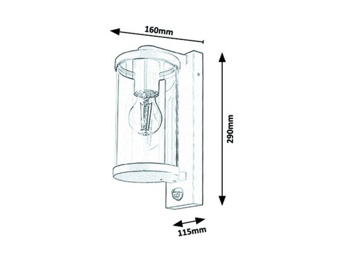 Aplica exterior Cu Senzor Silistra Rabalux 7892 E27 1x60w Antracit - imagine 4