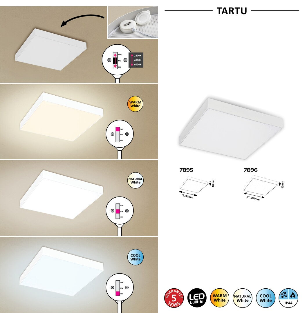 plafoniera LED Tartu LED 24, alb mat