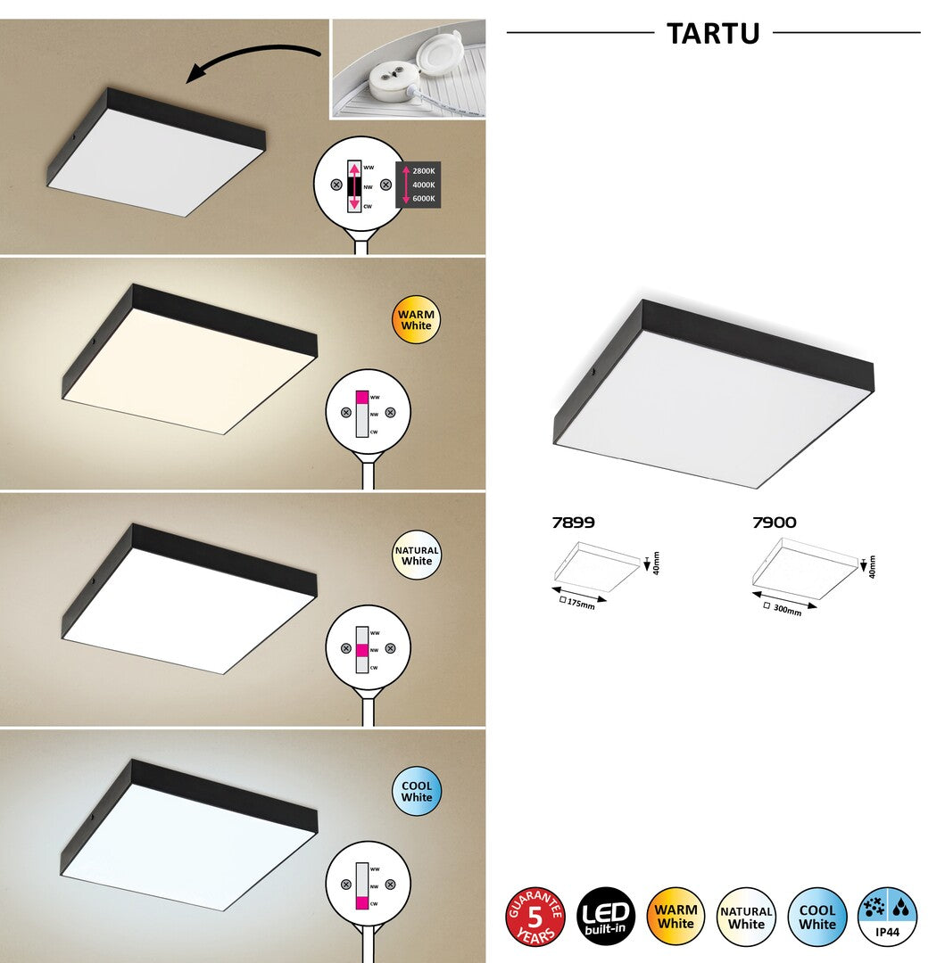 plafoniera LED Tartu LED 24, negru mat