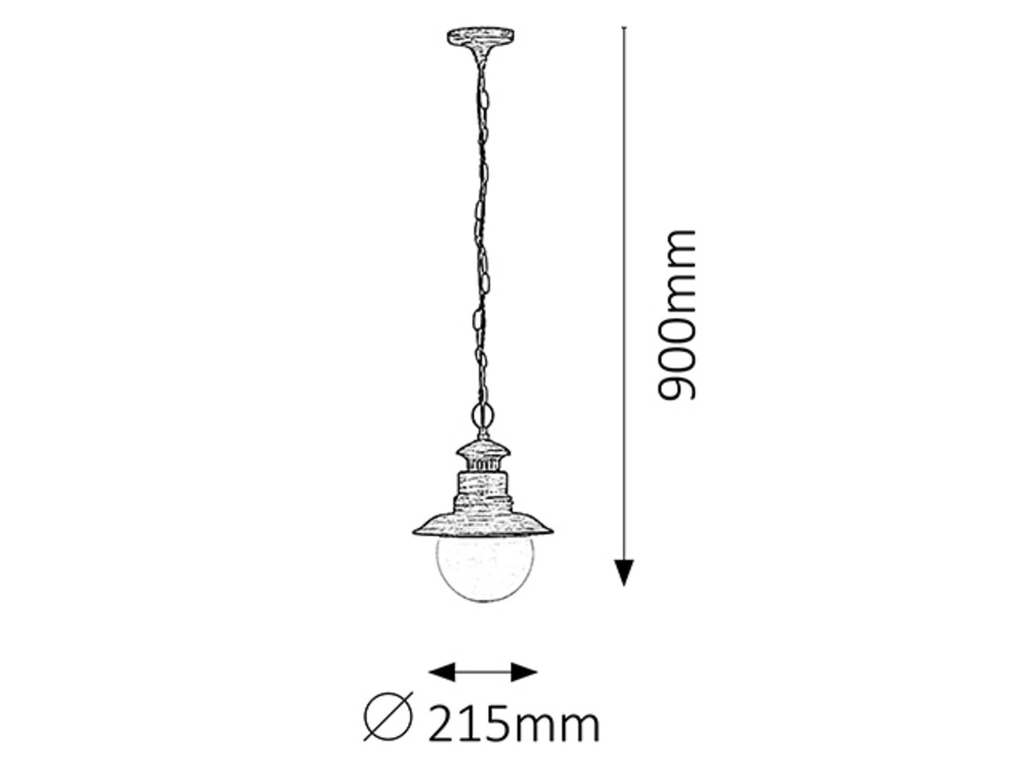 pendul Odessa E27 1x MAX 60, maro antic