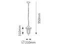 pendul Velence E27 1x MAX 60, alb