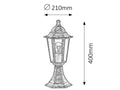 stalp exterior Velence E27 1x MAX 60, auriu antic
