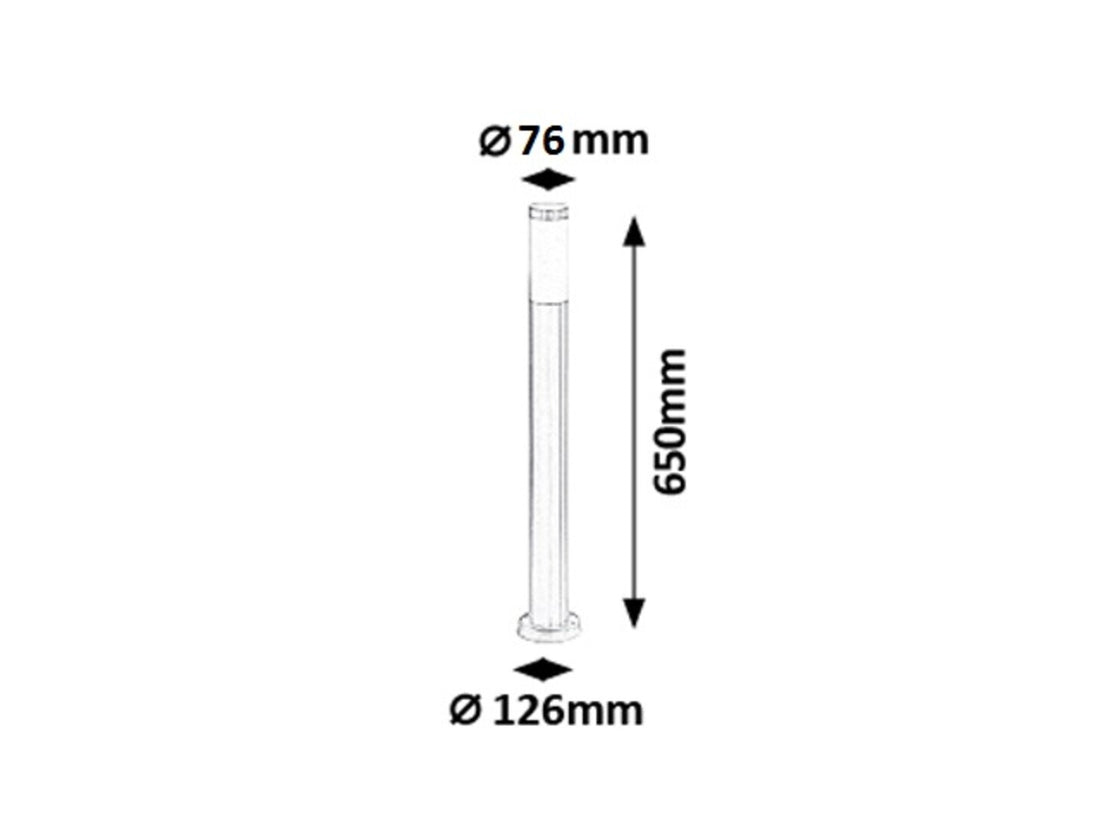 stalp exterior Inox torch E27 1x MAX 25, crom satin