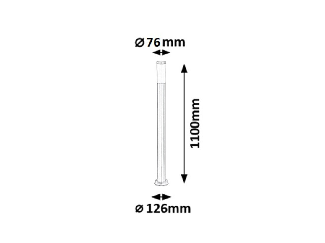 stalp exterior Inox torch E27 1x MAX 25, crom satin