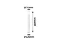 stalp exterior Inox torch E27 1x MAX 25, crom satin
