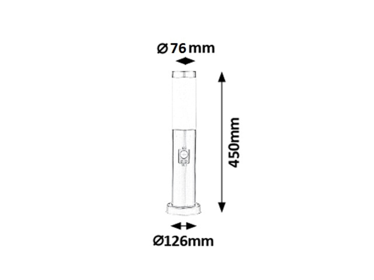 stalp exterior Inox torch E27 1x MAX 25, crom satin