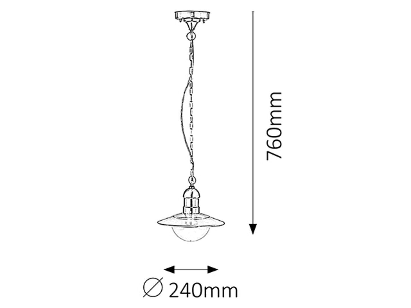 pendul Oslo E27 1x MAX 60, crom satin