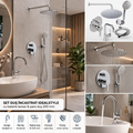 Set dus incastrat Ideal Standard cu baterie lavoar si palarie dus 200 mm pentru o baie moderna si bine organizata