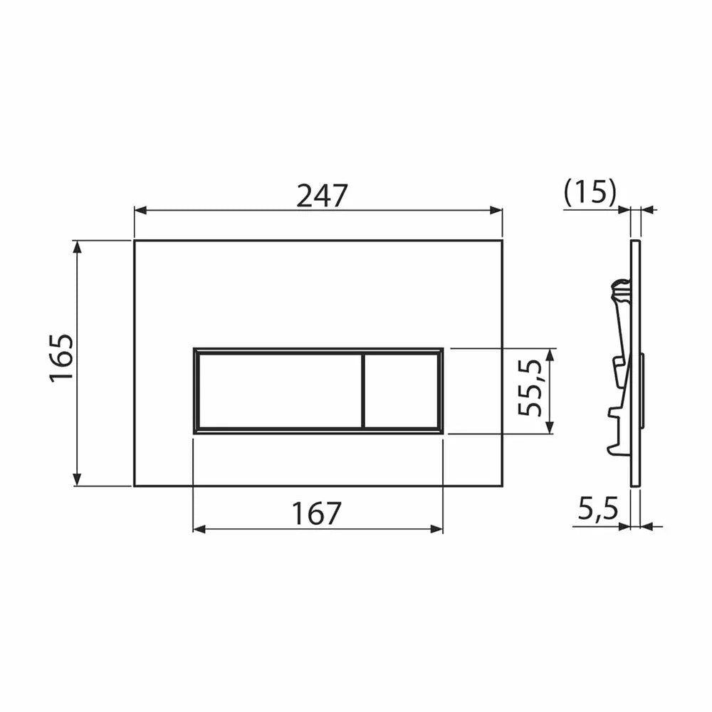 CLAPETA ACTIONARE THIN M576, GROSIME 5 MM, ABS, ALB MAT