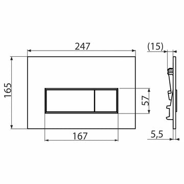 Clapeta Alcadrain actionare thin M578, grosime 5 mm, ABS, negru mat