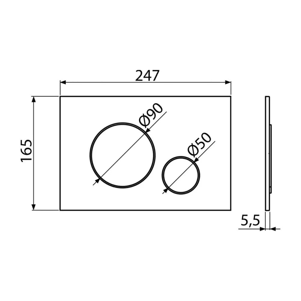 CLAPETA ACTIONARE THIN M676, GROSIME 5 MM, ABS, ALB MAT
