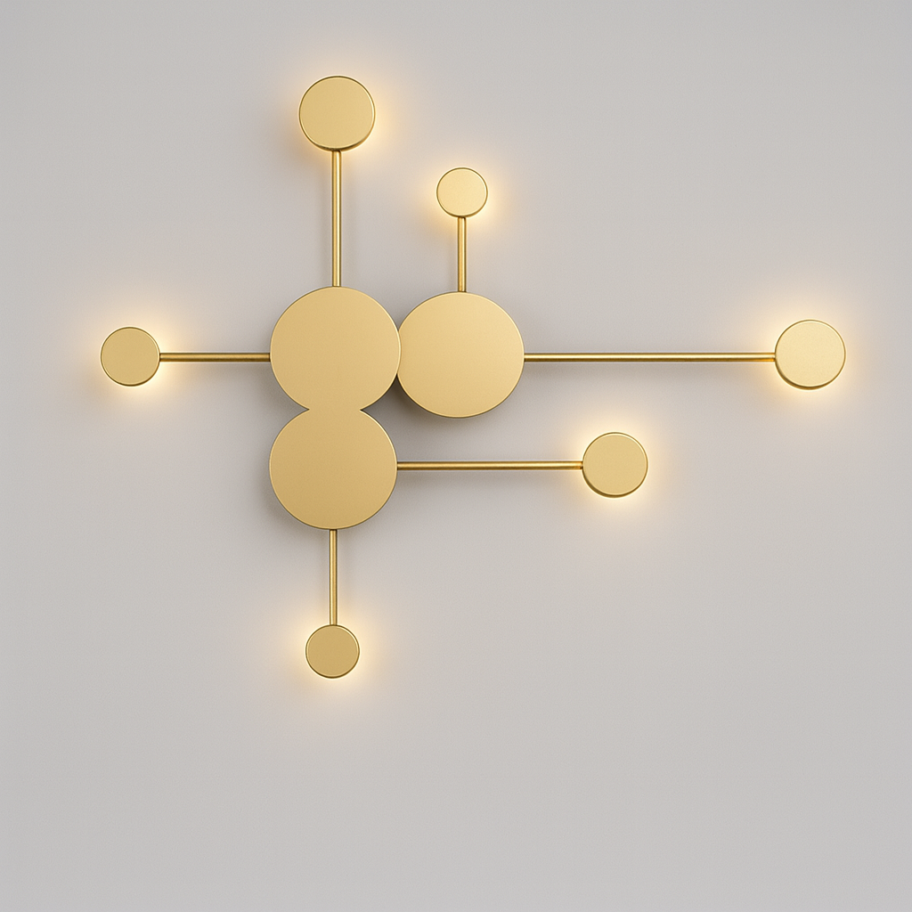 Aplica LED decorativa cu design geometric auriu 4000K