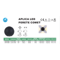Aplica De Perete Comet 4x1w, 3000k, Lumina Calda