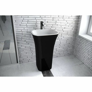 Lavoar freestanding assos Besco 40X50X85, black&white, negru lucios