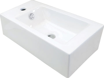 Lavoar ceramic, blat, stânga, Deante Square CGS_6U2L, alb grossmann.ro