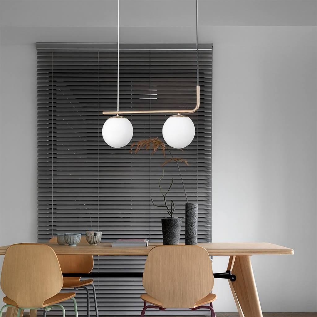 Chandelier with white globe E27 socket x 2 Luminastar