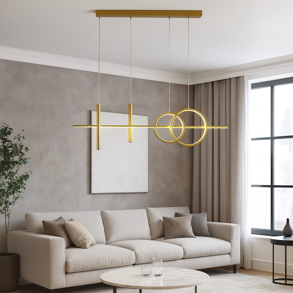 Lustra led aurie cu telecomanda CAELI 82W/4000LM 2700K-6500K