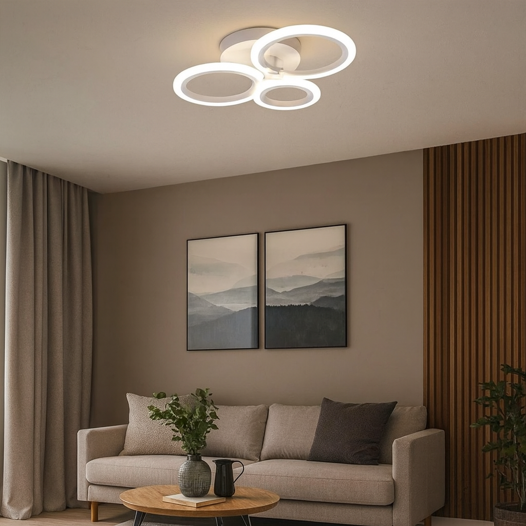 LUSTRA LED CERCURI 40W CU 3 BRATE 3 CULORI+IR 440mm x 150mm