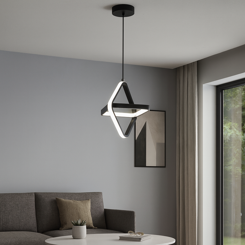 LED ceiling light with black finish
