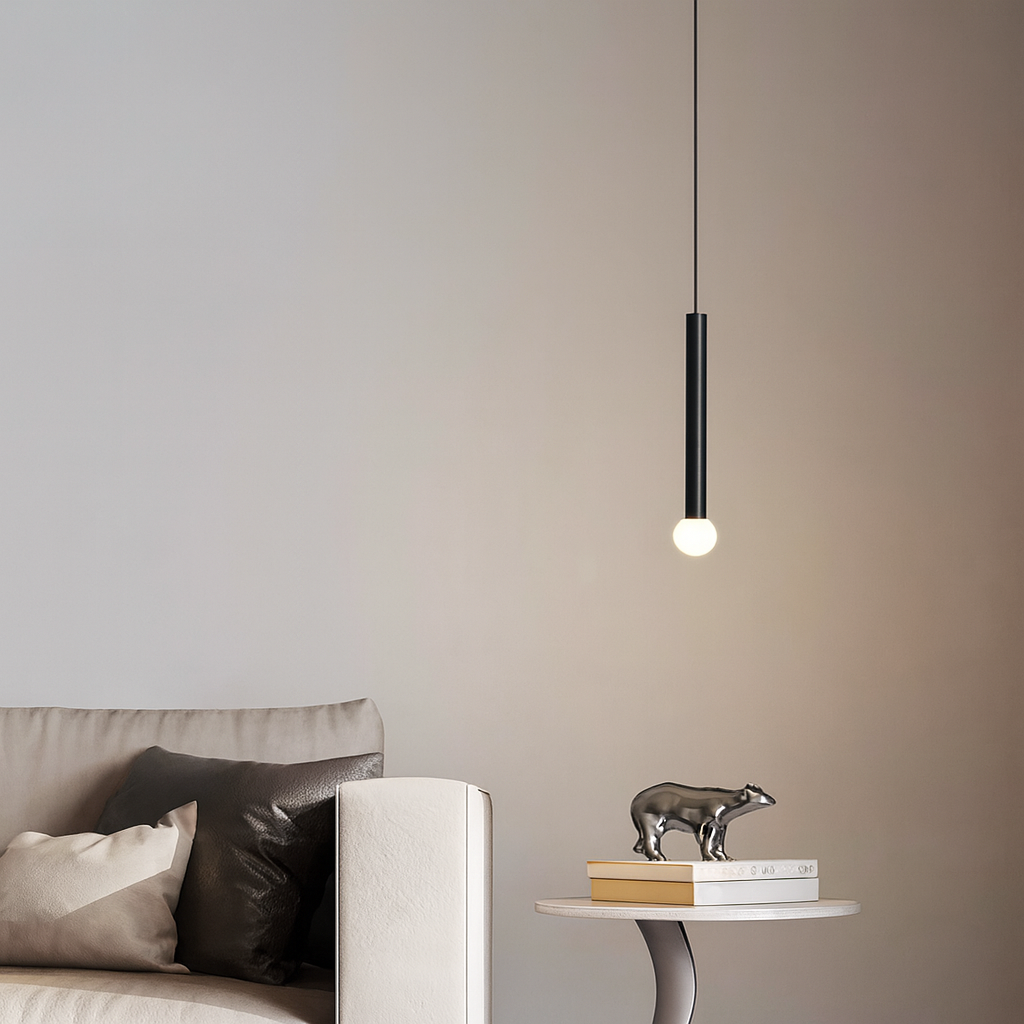 LED chandelier on cable with black finish