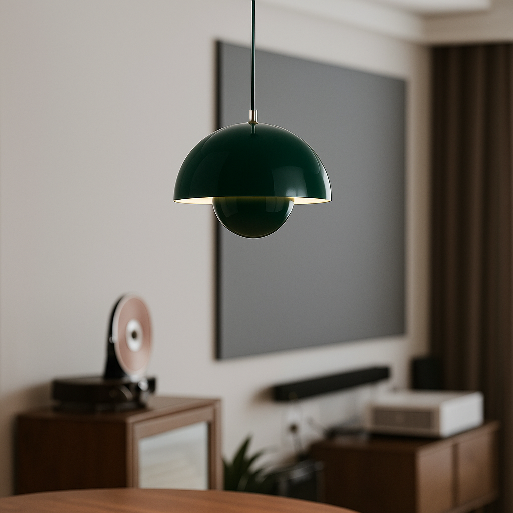 Chandelier on cable, green