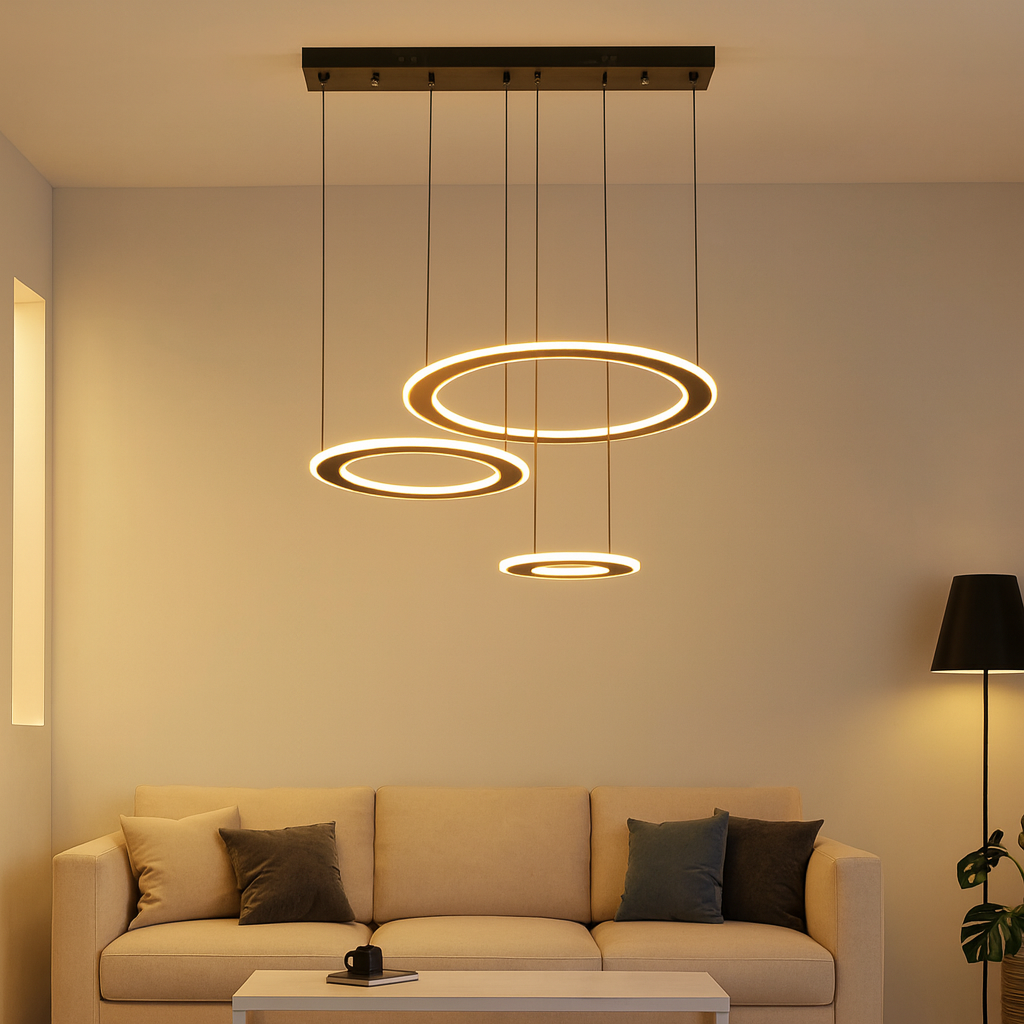 Lustra LED 74W D50cm ring maro cu telecomanda wifi 2.4G