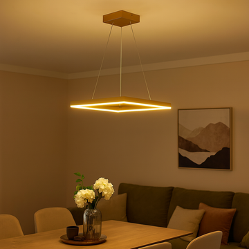 Lustra LED square cu telecomanda wifi 2.4G 45cm Auriu