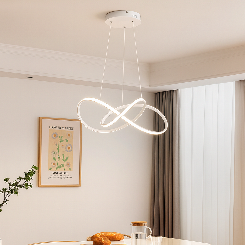 Lustra LED Infinity Cristal alb cu telecomanda wifi 2.4G