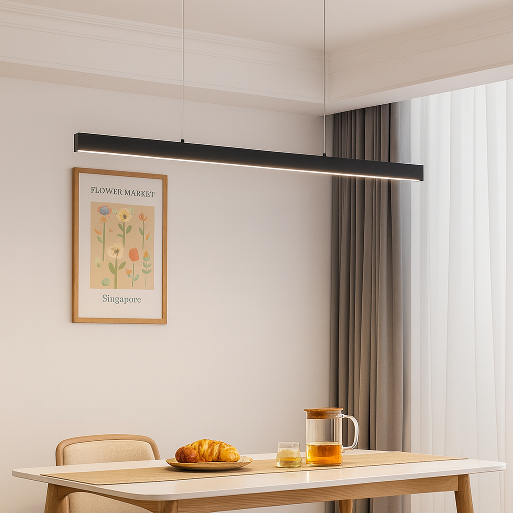 Lustra pe cablu linear moderna cu lumina uniforma