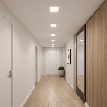 Slim Square Led Spot 300x300mm, 24W=200W, 2700K, warm light