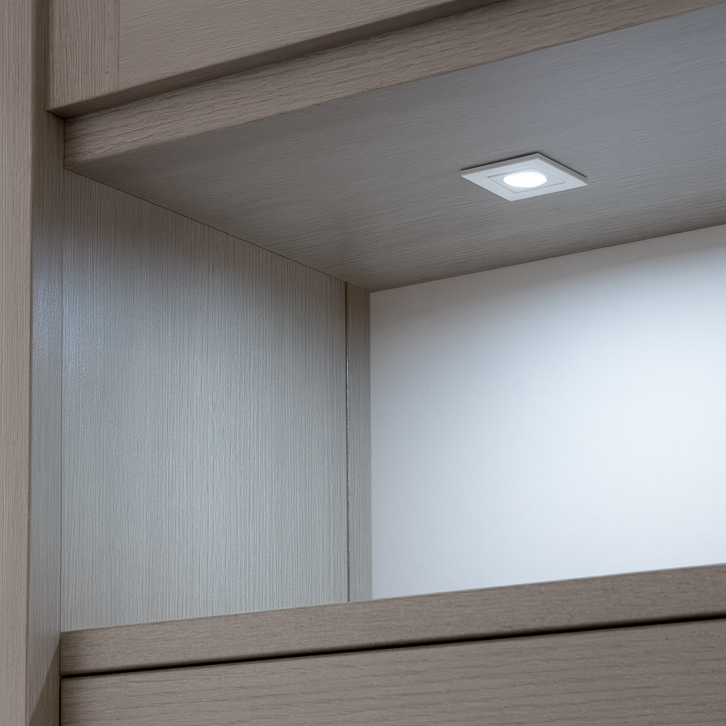 Square LED Spot for Furniture, 35x35mm, 3W, 6000K, cold light