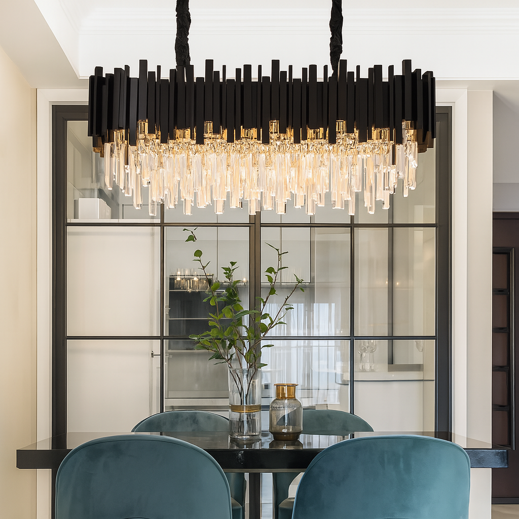 Candelabru de cristal Negru