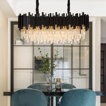 Candelabru de cristal Negru