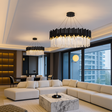 Candelabru de cristal Negru