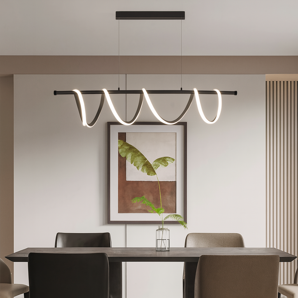 Lustra LED Negru 94W cu Telecomanda