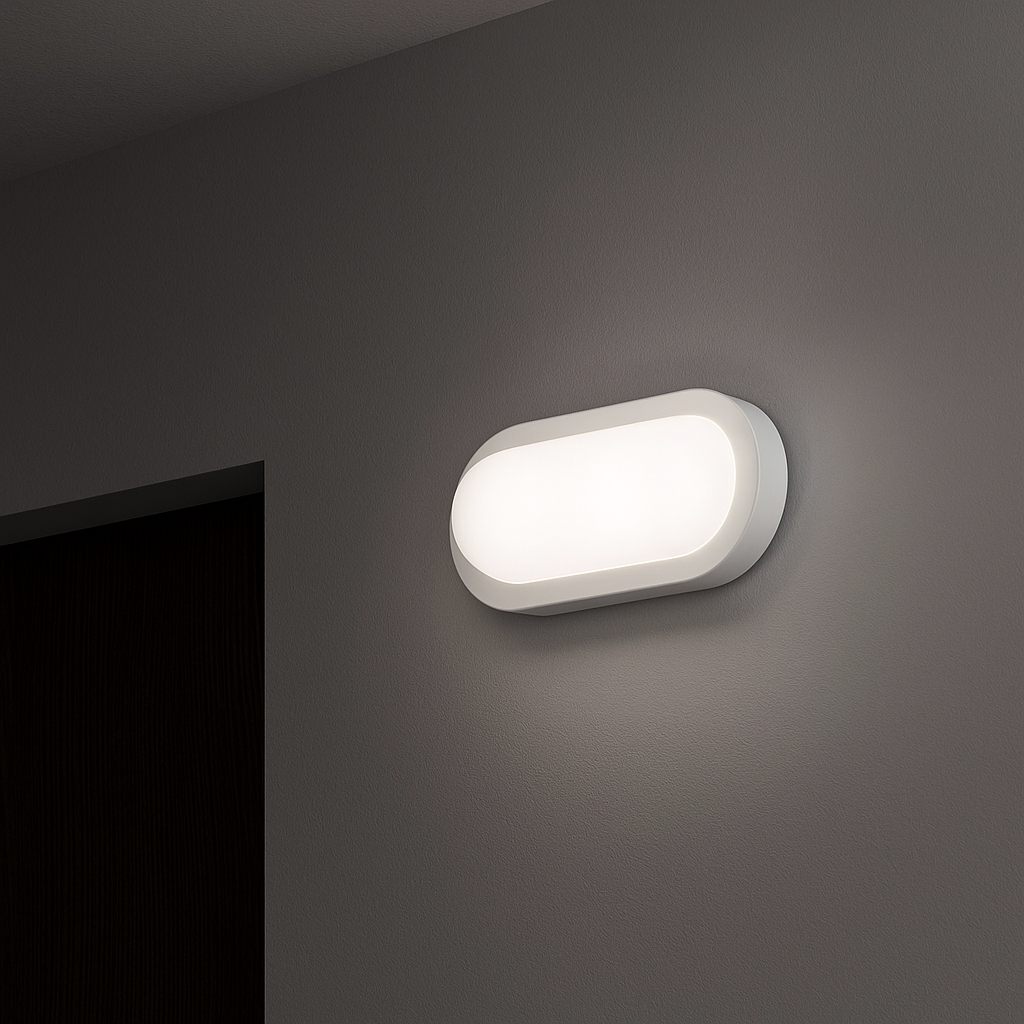 LED BAT Oval wall lamp 18W=162W, 4000K, neutral light, with IP65 protection 