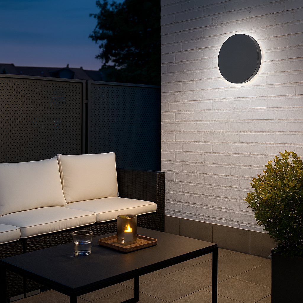 LED Wall Light Biscuit fi150, 12W, 6000K, cold light, with IP65 protection