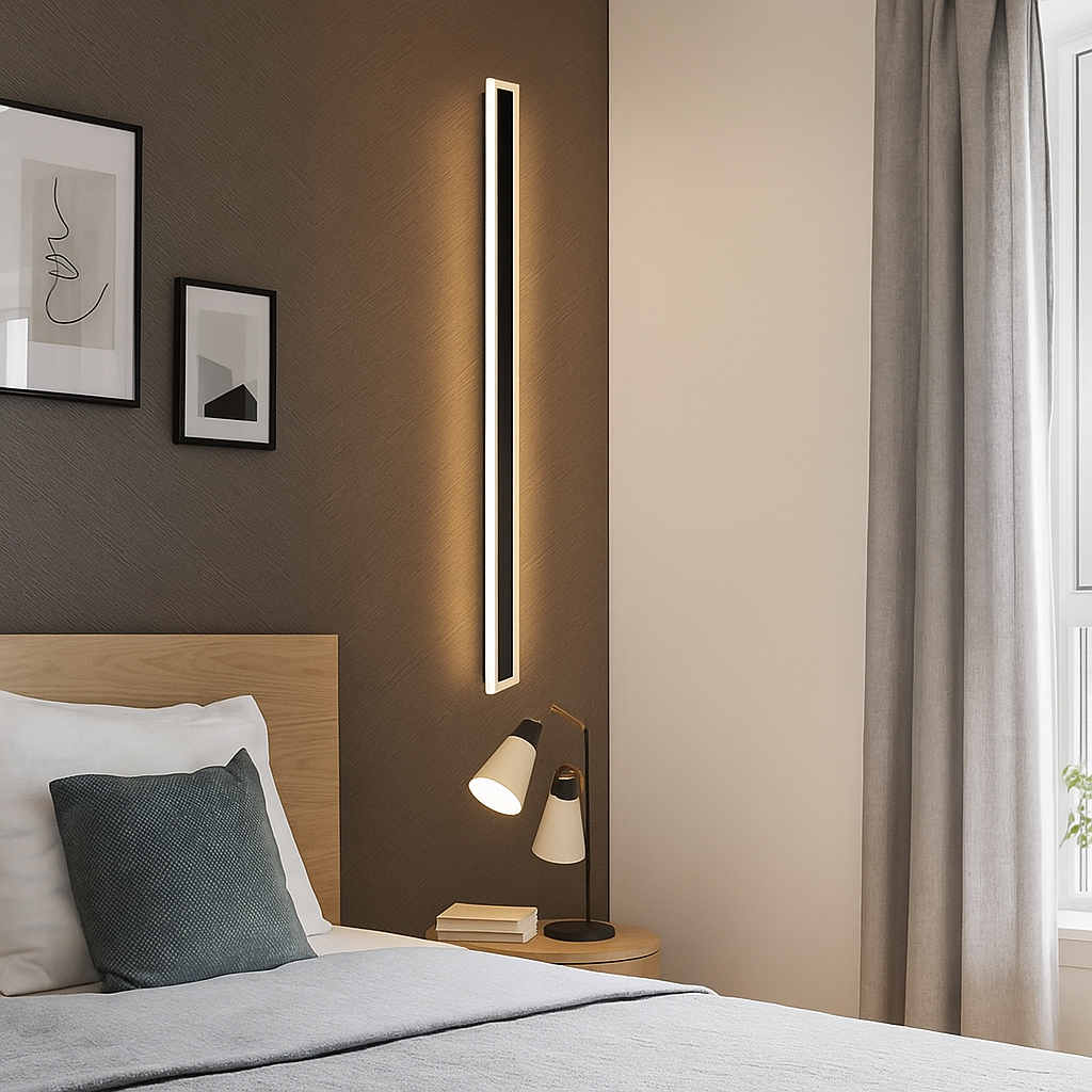 Aplica led liniara de perete neagra 45W/2200LM/3000K - 1500mm
